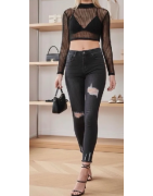 Jean noir délavé skinny