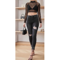 Jean noir délavé skinny