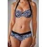 Ensemble de maillot de bain deux pièces à motifs zèbre avec coques et armature avec culotte assortie