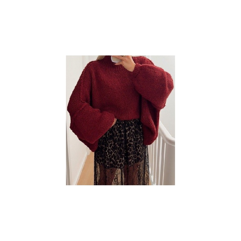 Pull élégant à col montant