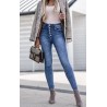 Jean skinny push up à boutons et taille haute