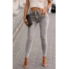 Jean skinny push up à boutons et taille haute