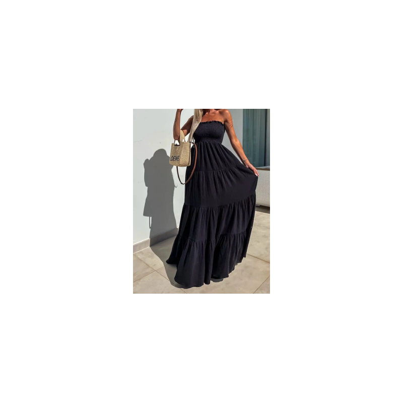 Robe longue en gaze de coton,