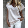 Top T-shirt en col V, large et fluide dans une matière très doux et confortable