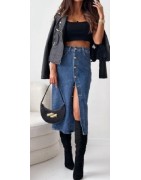 Jupe longue en jean