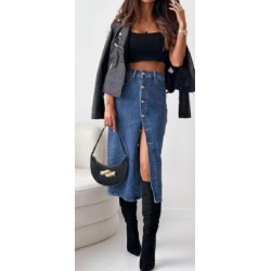 Jupe longue en jean