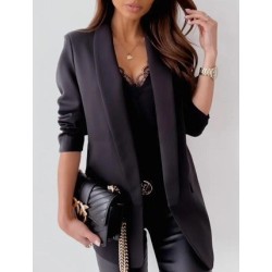 Veste blazer uni en manche longue.