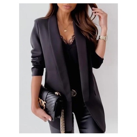 Veste blazer uni en manche longue.