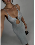 Robe longue lurex en viscose