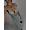 Robe longue lurex en viscose