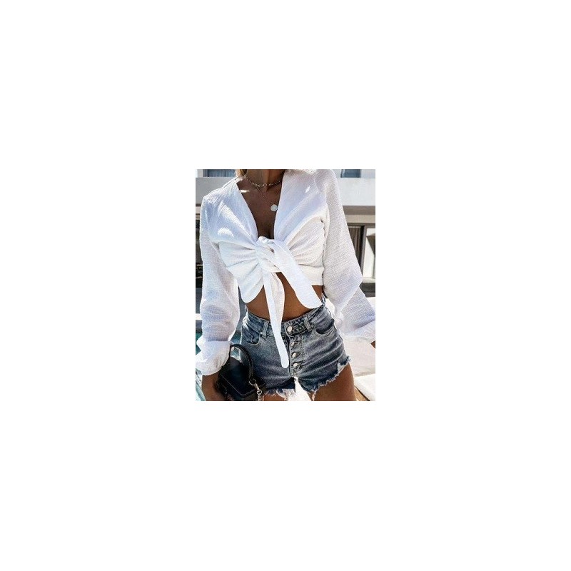 Top Blouse en gaze de coton. Le haut est en taille unique. Top Blouse en gaze de coton. Le haut est en taille unique.