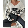 Pull en maille en col V Amour
