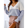 Pull en maille en col V Amour