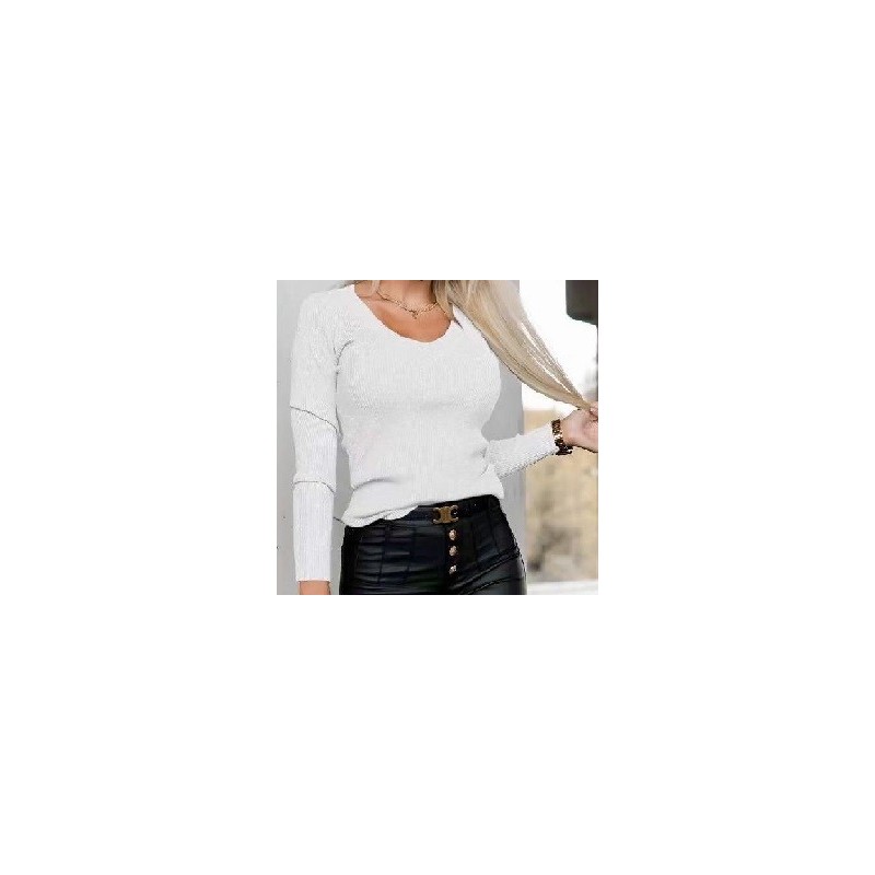 Pull col V femme
