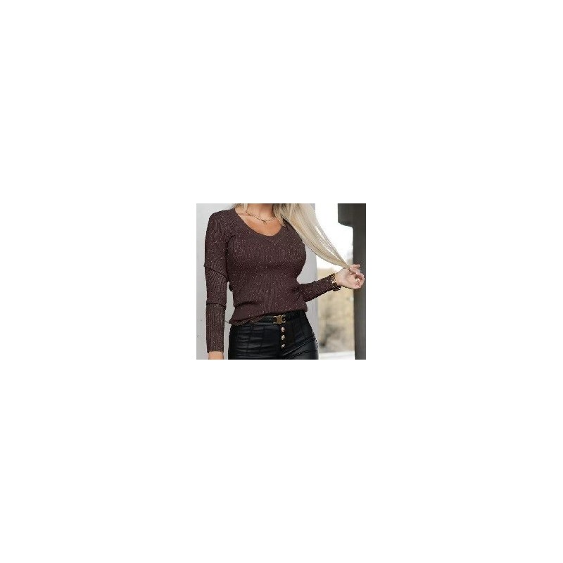 Pull col V femme
