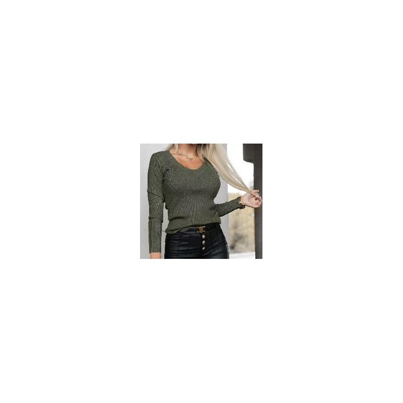 Pull col V femme