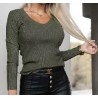 Pull col V femme