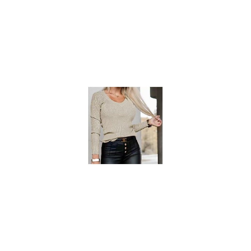 Pull col V femme