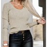 Pull col V femme
