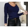 Pull col V femme