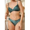 bikini 2 pièces en mesh à imprimé floral aquarelle offre un design croisé à l’avant pour un look élégant.