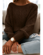 Pull torsadé femme